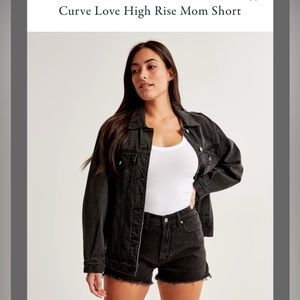 Women Abercrombie & Fitch Mom Short High Rise Black Denim 28/6 curve love shorts